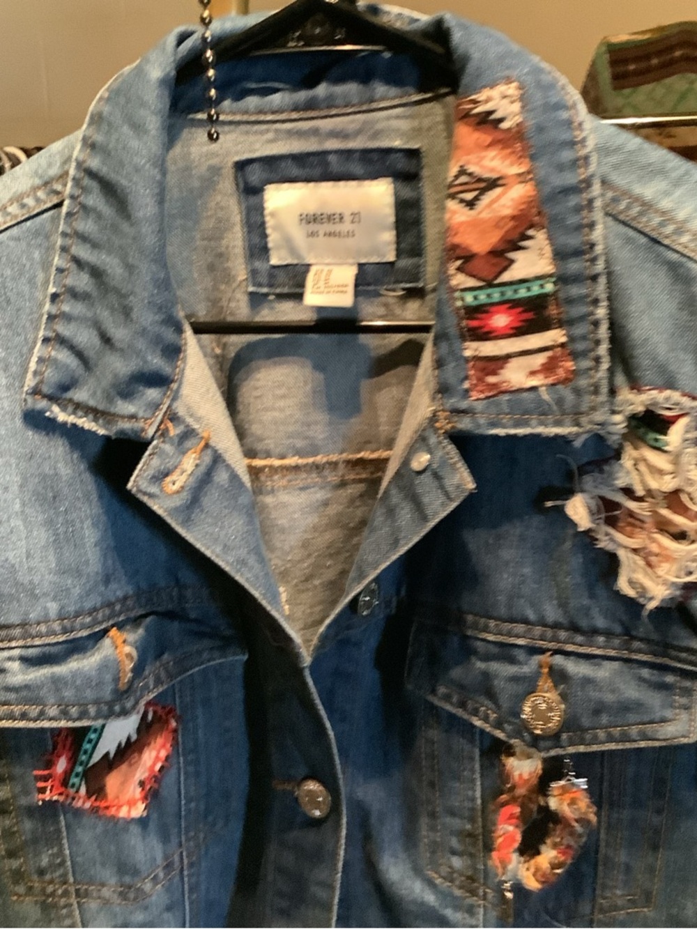 Denim Patchwork Jacket - Blue - Picture 2 of 5
